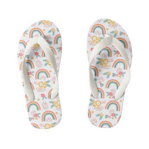 Kleurrijk flessenregenboogpatroon kinder teenslippers