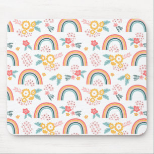 Kleurrijk flessenregenboogpatroon muismat