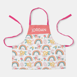 Kleurrijk flessenregenboogpatroon schort