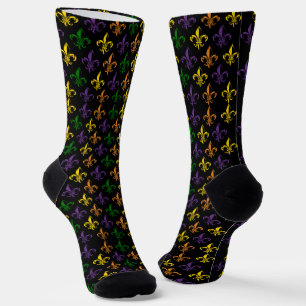 Kleurrijk fleur-de-lis naadloos patroon sokken