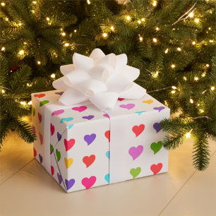 Kleurrijk Flirterig Hartjes Patroon Cadeaupapier