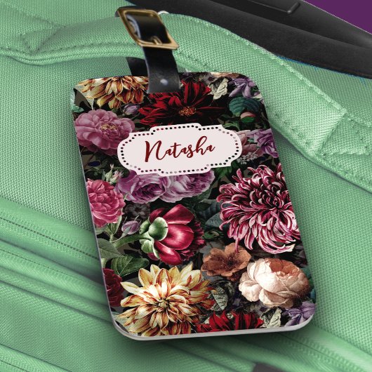  kleurrijk Floral monogrammed Bagagelabel