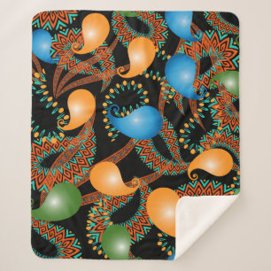 Kleurrijk floreel etnisch 3d Paisley naadloos patr Sherpa Deken