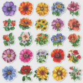 Kleurrijk Flower Collectie Sticker (Voorkant)