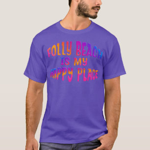 KLEURRIJK FOLLY BEACH IS MIJN GELUKKIGE PLEK T-SHIRT