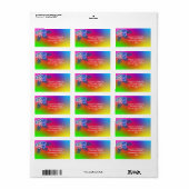 Kleurrijk Foraal Roos Boho Modern Gradient Tropisc Etiket (Full Sheet)