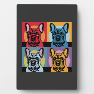 Kleurrijk Frans Bulldog Pop Art-ontwerp voor honde Fotoplaat