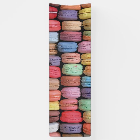 Kleurrijk Frans Macaron Patroon Spandoek (Verticaal)