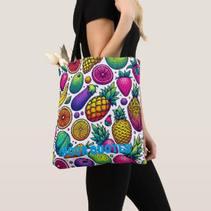 Kleurrijk Fruit en Groenten Patroon Draagtas