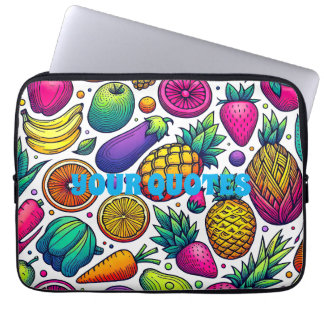 Kleurrijk Fruit en Groenten Patroon  Laptop Sleeve