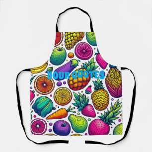 Kleurrijk fruit- en groentepatroon schort