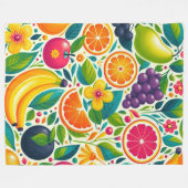 Kleurrijk fruit fleece deken (Voorkant (Horizontaal))