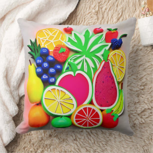 Kleurrijk Fruit Pop Art Kussen