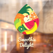 Kleurrijk Fruit Sap Smoothie Logo Aangepaste Bar Raamsticker (Vel 2)
