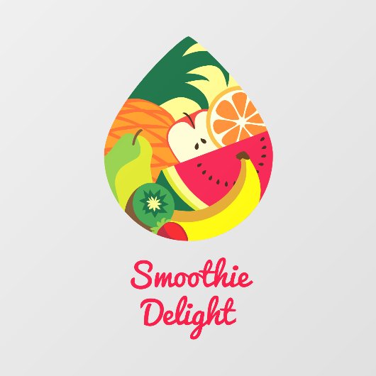 Kleurrijk Fruit Sap Smoothie Logo Aangepaste Bar Raamsticker (Vel)