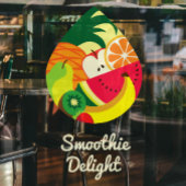 Kleurrijk Fruit Sap Smoothie Logo Aangepaste Bar Raamsticker