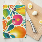 Kleurrijk fruit theedoek (Quarter Fold)