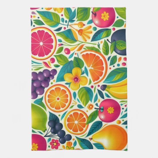 Kleurrijk fruit theedoek (Verticaal)