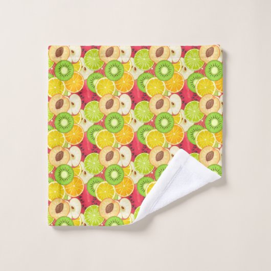 Kleurrijk fruitpatroon bad handdoek (Wasdoekje)