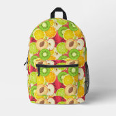 Kleurrijk fruitpatroon bedrukte rugzak (Voorkant)