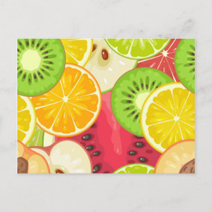 Kleurrijk fruitpatroon briefkaart