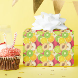 Kleurrijk fruitpatroon cadeaupapier