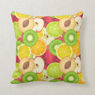 Kleurrijk fruitpatroon kussen
