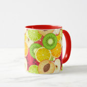 Kleurrijk fruitpatroon mok (Voorkant rechts)