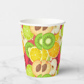Kleurrijk fruitpatroon papieren bekers (Rechts)