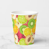 Kleurrijk fruitpatroon papieren bekers (Voorkant)