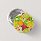 Kleurrijk fruitpatroon ronde button 3,2 cm (Voorkant /achterkant)