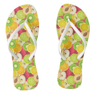 Kleurrijk fruitpatroon teenslippers
