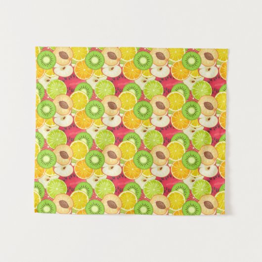 Kleurrijk fruitpatroon wandkleed (Voorkant (horizontaal))