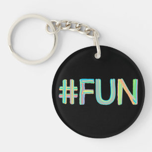 Kleurrijk #FUN Bord Ontwerp Sleutelhanger