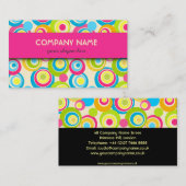 Kleurrijk  Funky Circles Visitekaartje (Voorkant / Achterkant)