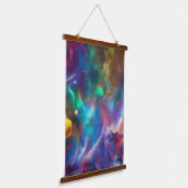 kleurrijk galaxy portret hangend wandkleed (Gebogen)