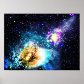 Kleurrijk galaxy ruimte nebula stervoorbeeld poster (Voorkant)