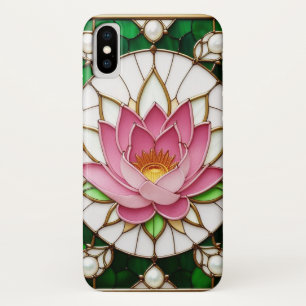 Kleurrijk gebrandschilderd bloemmotief iPhone x hoesje
