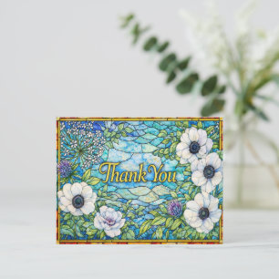 Kleurrijk Gebrandschilderd Glas Geïnspireerd Bloem Briefkaart