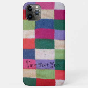 kleurrijk gebreid patchwork viert plezier  iPhone 11 pro max hoesje