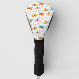 Kleurrijk gedecormeerd vlinderpatroon golfheadcover