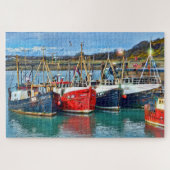 Kleurrijk gedockt strand landschap legpuzzel (Horizontaal)