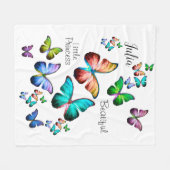 Kleurrijk geheugen van Morpho Blue Rainbow Butterf Fleece Deken (Voorkant (Horizontaal))