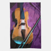 Kleurrijk geïllustreerd keukenhanddoek - Viola (Verticaal)