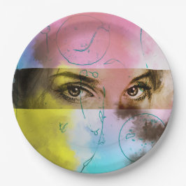 Kleurrijk, geïllustreerd papieren bord - Zelden