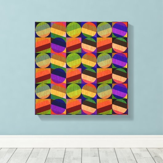 Kleurrijk  geïnspireerd patroon canvas afdruk (Insitu (Houten vloer))