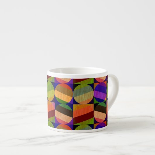 Kleurrijk geïnspireerd patroon espresso kop (Voorkant rechts)