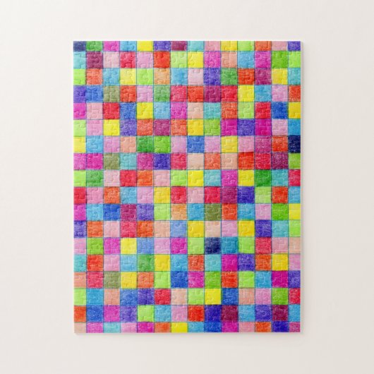 Kleurrijk gekleurd in vierkant patroon voor grafis legpuzzel (Verticaal)