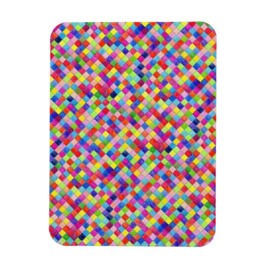 Kleurrijk gekleurd in vierkant patroon voor grafis magneet (Verticaal)