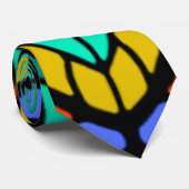 kleurrijk gekleurd roos van glas, rood stropdas (Opgerold)